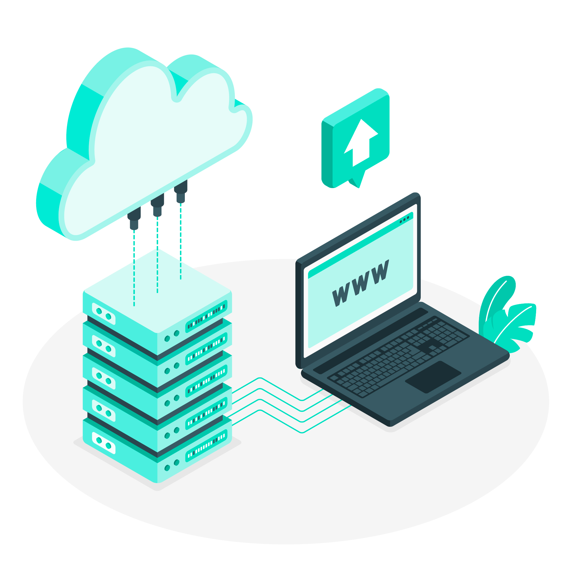 Ilustración de servidores web sobrecargados por exceso de sitios alojados, representando el concepto de overselling en hosting